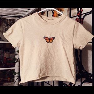 brandy melville green helena butterfly top